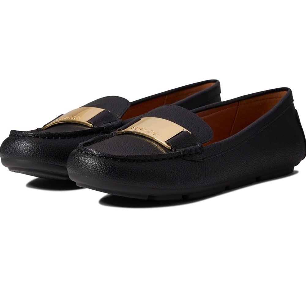 Calvin Klein black leather Lisette causal loafers
